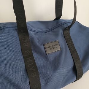 Bath & Body Works Blue Duffel Bag with Black Straps